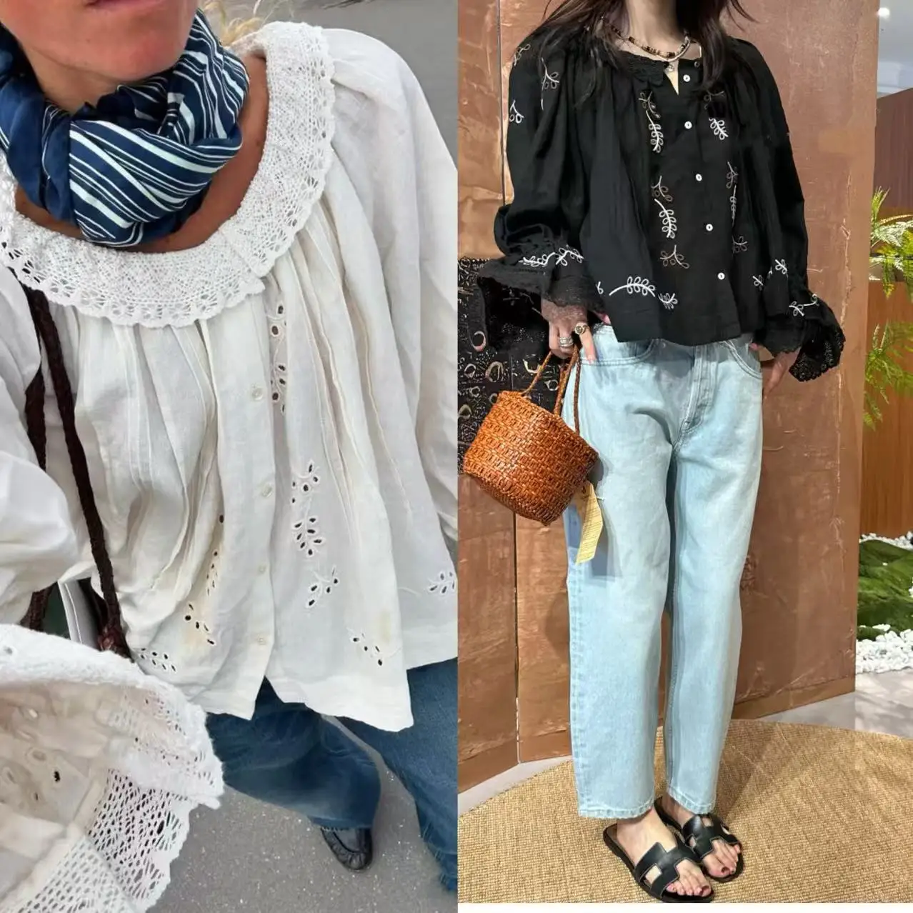 

Retro Sle Loose Fit Cotton Linen irt with Lace Collar And Lantern Sves for Women Autumn Winter New Arrival