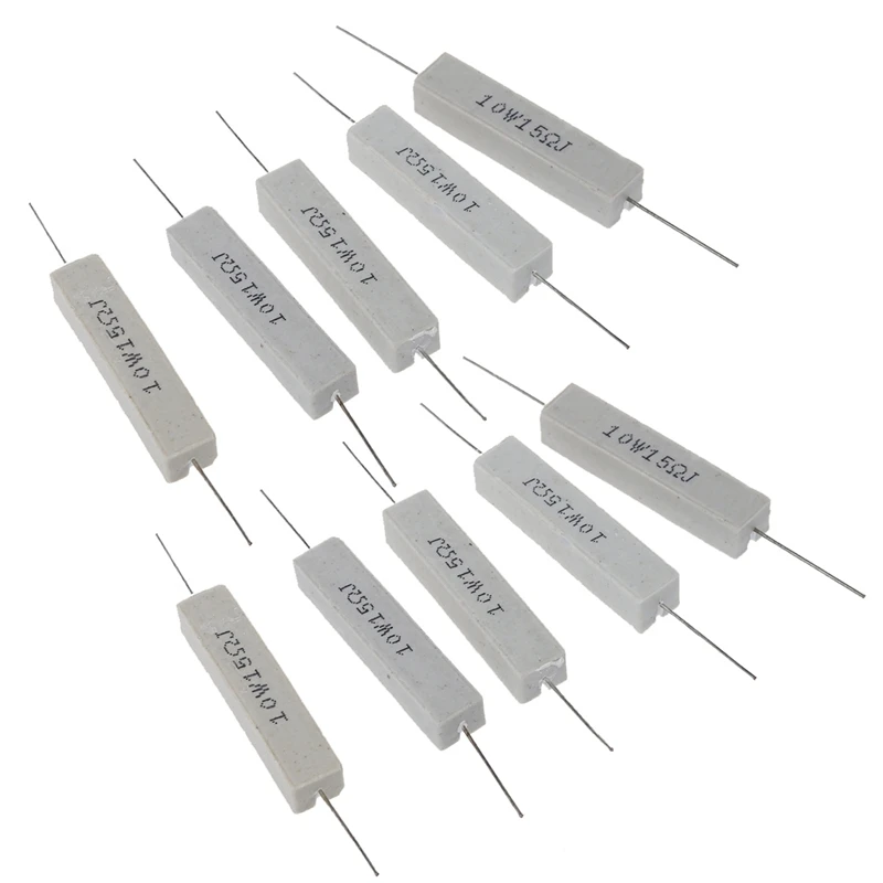 10 Pcs 10W Watt 15 Ohm 5% Wirewound Ceramic Cement Resistor