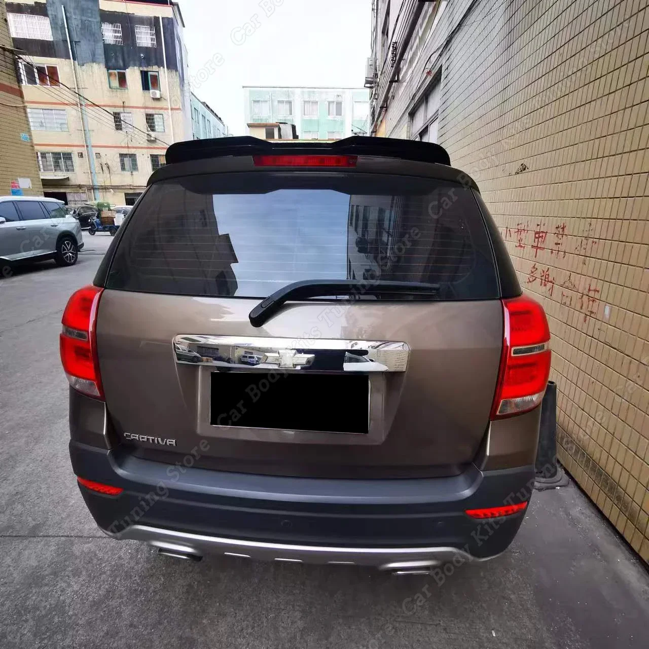 For Chevrolet Captiva 2013-2018 Hatchback Car Rear Roof Spoiler Wing Lip Tuning Double layer Tail Wing Decoration Bodykit ABS