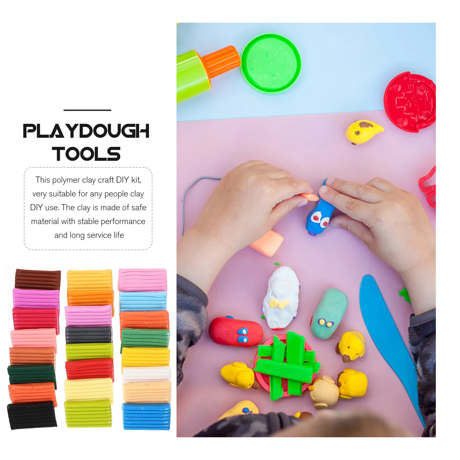 1 Box Of Soft Polymer Diy Kit Bright Color Modeling Clay Set For Crafts Sculpture Keychains Phone Charms Clay Craft Starter