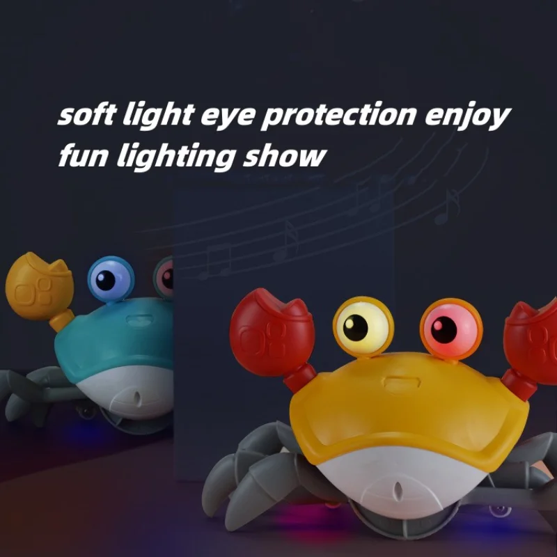 Induction Crawling Escape Crab Automatic Obstacle Avoidance Crab Electric Luminous Music Toys Rechargeable Musical Children Toys