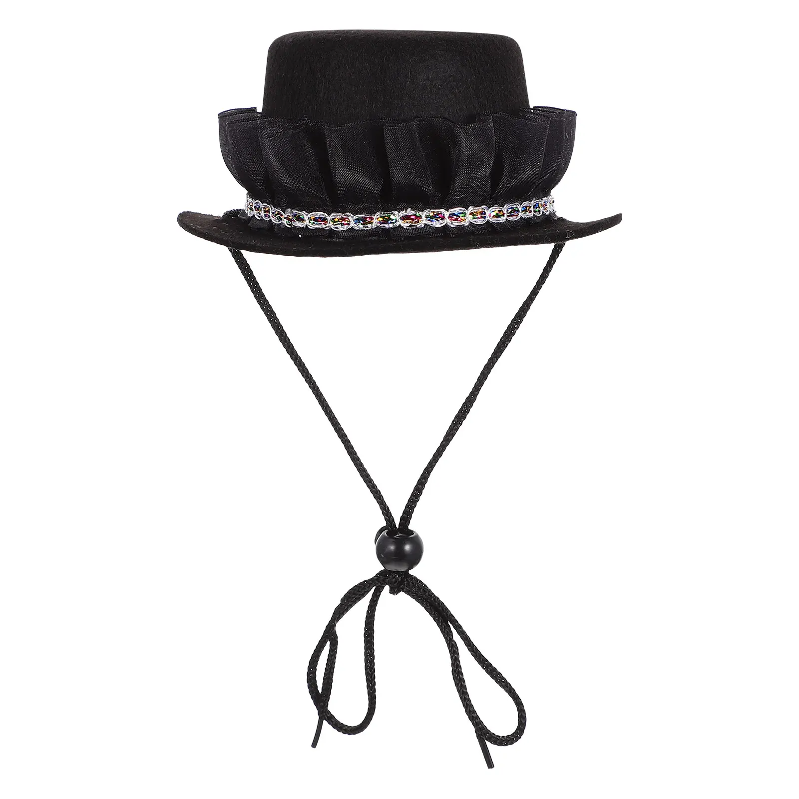 Portable Dog Cat Hat Bowler Pet Accessory Adjustable Decorative Small Puppy Kitten Wear Resistant Long Use Parties Carnival