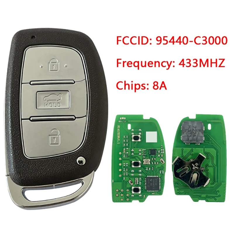 CN020223 Aftermarket 3 Button Smart Key 433MHz 8A Keyless Remote Control P/N 95440-C3000 For Hyundai Sonata 2015-2019