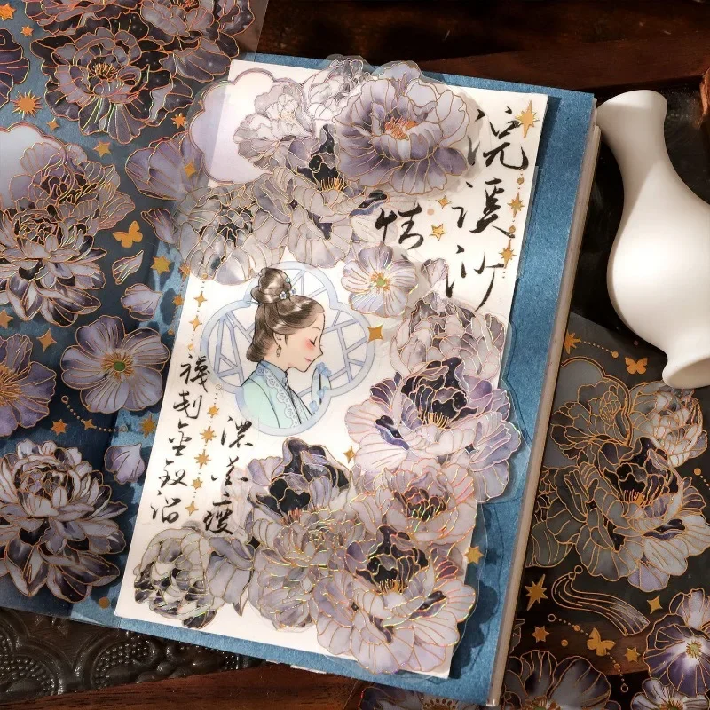 

3pcs/bag Luxury Glitter Flower Decor Craft Butterfly Stickers PET DIY for Phone Case Hand-account Guka Scrapbooking Decor
