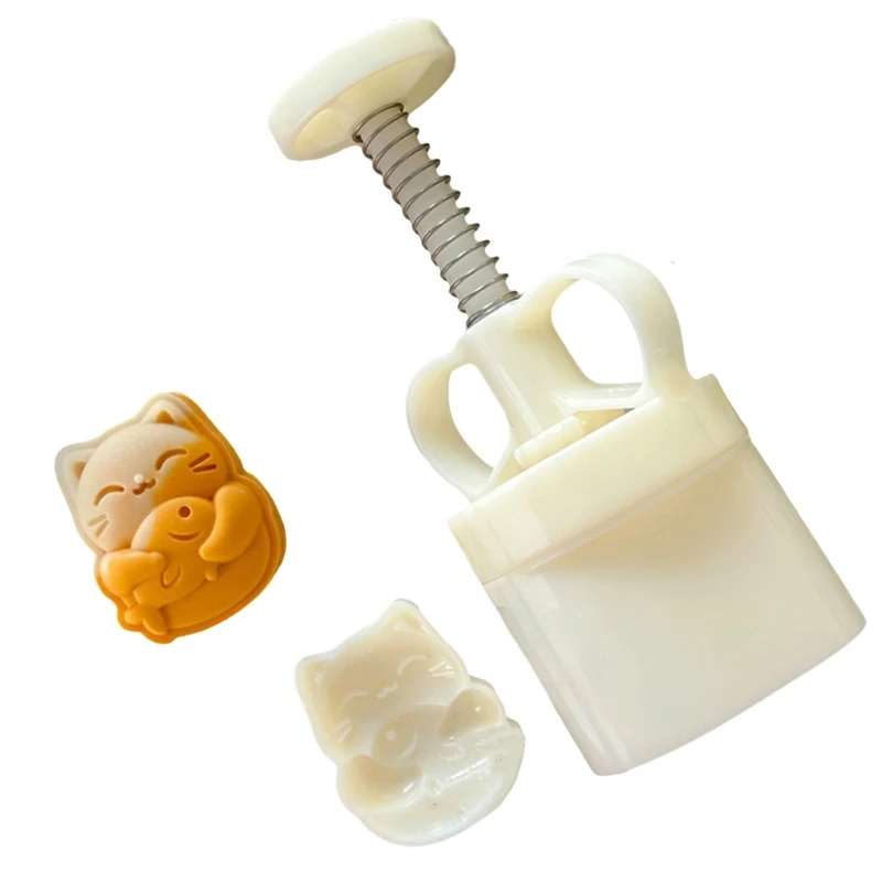 Moules à gâteaux lune pratiques en forme chat, manuel fonctionnel, presse à gâteaux carpe, moules à friandises pour