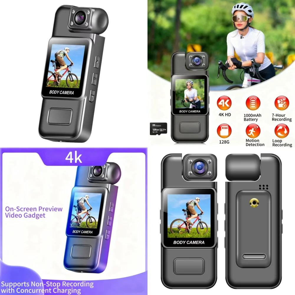 

Mini Wearable Body Camera for Night Vision 1080p Portable Pocket Video Recorder with 120° Wide Angle CMOS Sensor Temperature