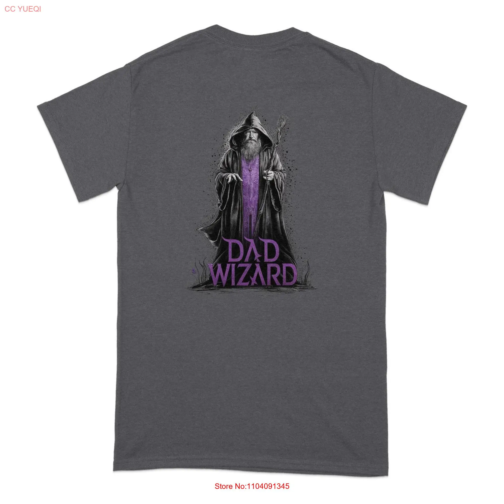 Dad Wizard T Shirt Fun Fantasy Unique Fathers Day Themed Magical Apparel long or short sleeves