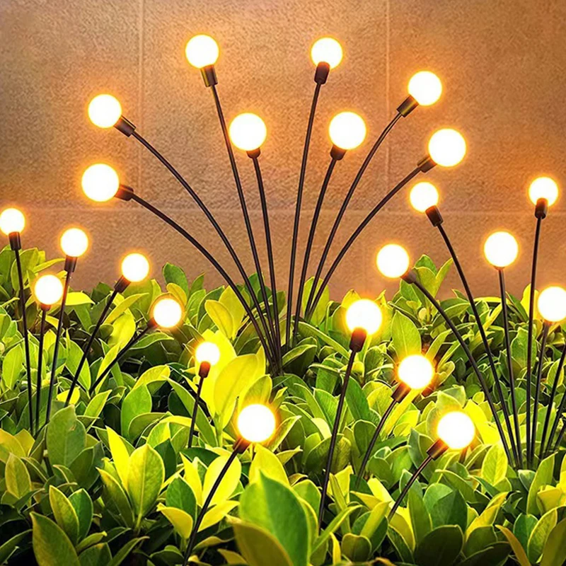 2Pcak Solar Firefly Lights, Garden Lamp Solar Powered Waterproof Lighting, Swaying Light for Yard Garden Path Decoration