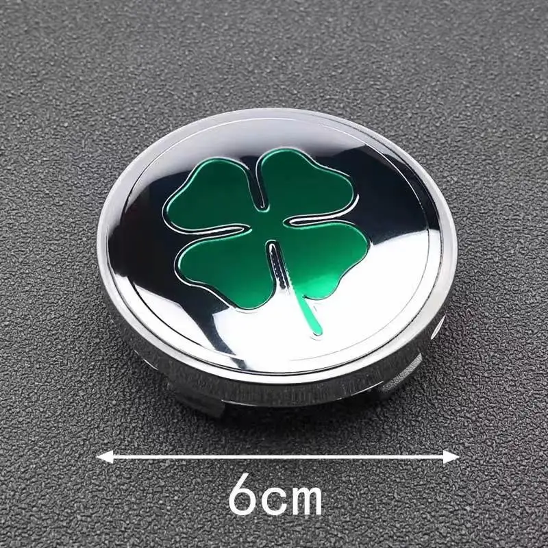 4PCS 60MM Four-leaf Clover Emblem Car Wheel Center Hub Cap Rims Cover Hubcaps Sticker For BMW HONDA FORD TESLA SUBARU