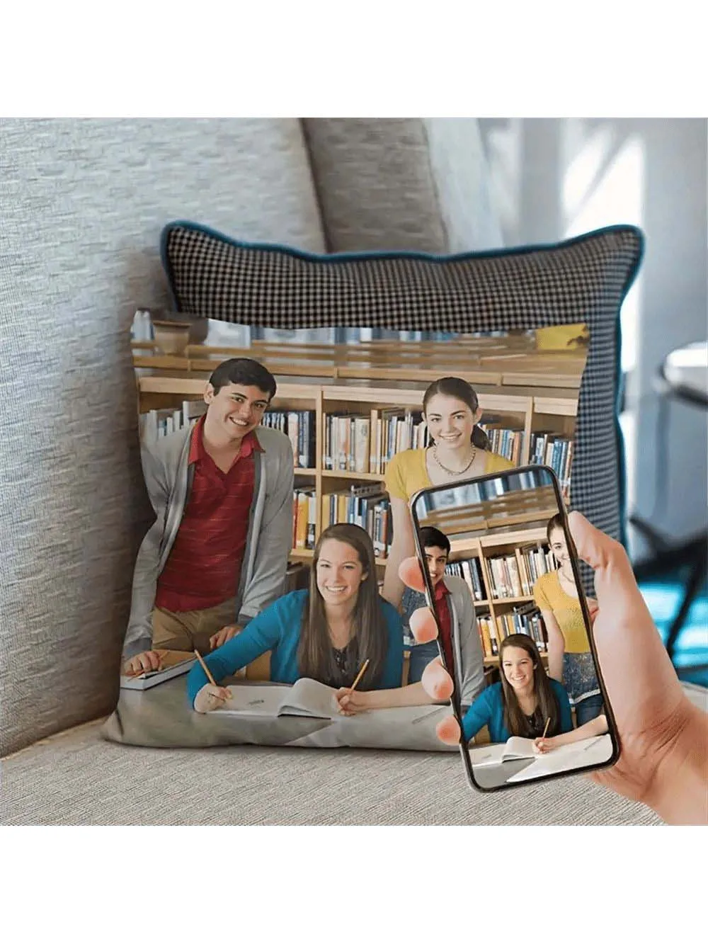 

Custom Photo Square Throw Pillows with inner,Personalized Double Sided Printed Throw Pillow Cushion,Home Decor Gift