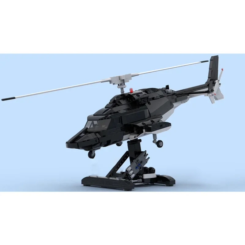 Moc Building Blocks Special Ops Helicopter Airwolf Bell 222 Model Technology Bricks DIY Assembly Airplane Toys For Kids Children