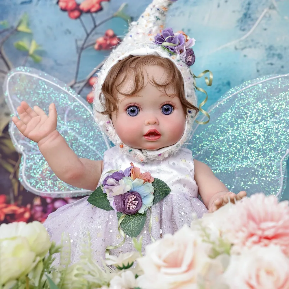 

Cloveray Original 18 inch Full Body Vinyl Realistic Forest Fairy Reborn Baby Doll 43cm Elf Vinyl Doll Handmade Toy Kid Xmas Gift
