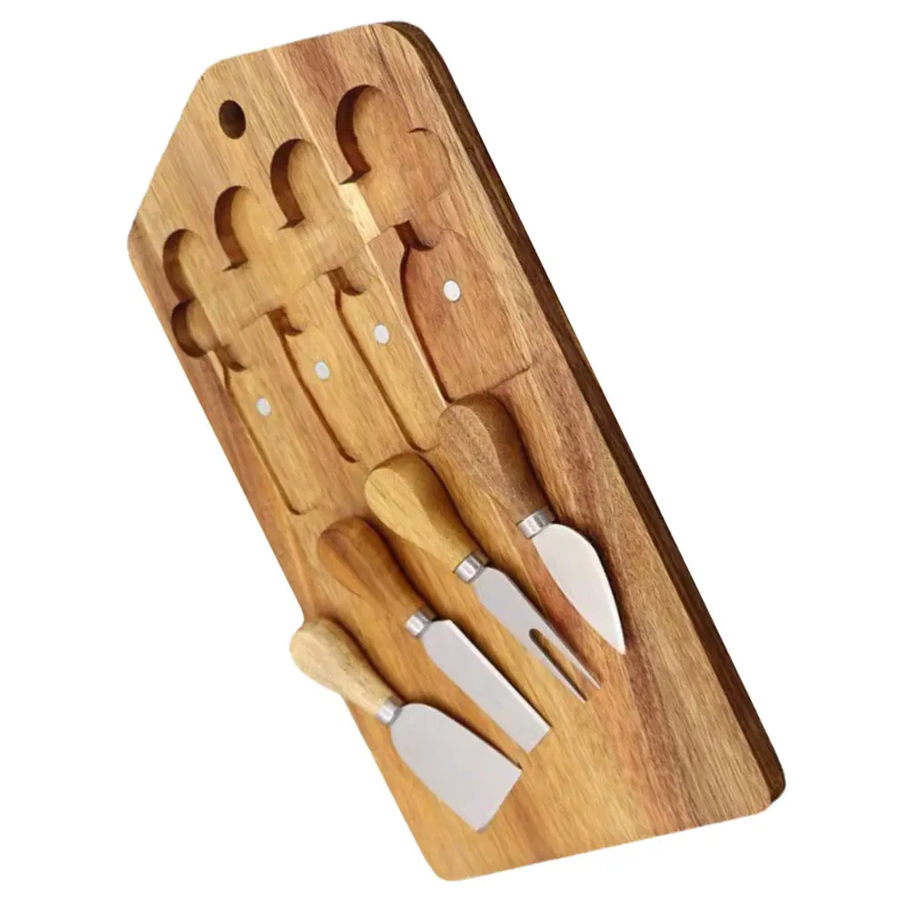 

Wood Cheese Board Set Cutting Chopping Kitchen Tool Small Food Board Easy Carry Camping Domestic Butter Anti Cracking Longer
