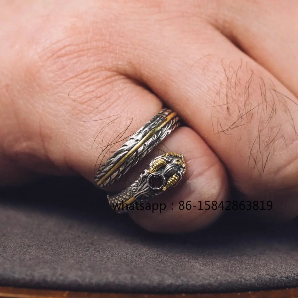 Tibetan Dapeng Bird, Tail Ring, Handmade, Retro Personality, Silver Ring.