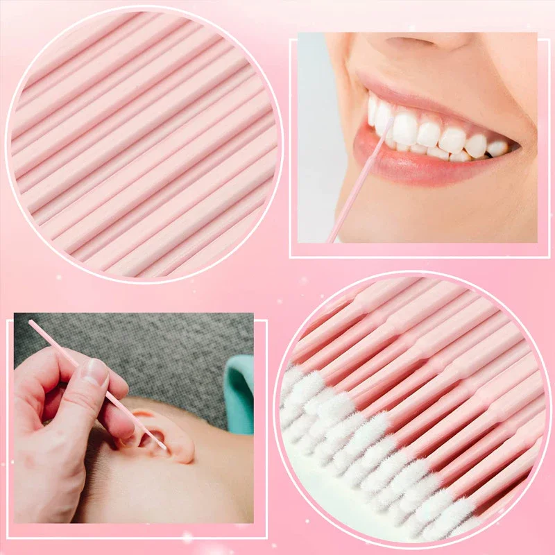 300 Stuks Wegwerp Micro Borstels Wimper Reinigingsborstel 2 Mm Precisie Mascara Wands Applicator Voor Wimperverlenging Make-Up Tool