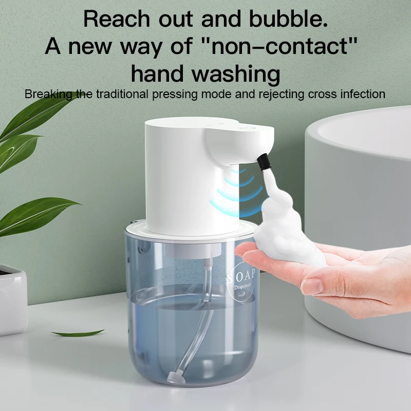 400ml  Automatic Soap Dispenser Wall Mounted Electric Sanitizer Dispenser IPX5 Waterproof USB Charging for Bathroom Kitchen