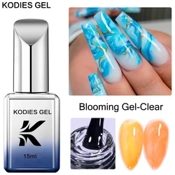 KODIES GEL Clear Blooming Gel Nail Polish 15ML UV/LED Blossom Soak Off Marvel Gel Glue For Spreading Effect Marble Nail Polish