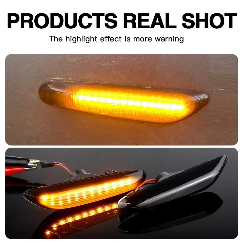 

For 2004-2010 BMW 5 Series Black F10 F11 10-13 Led Side Marker Turn Signal Light Blinker Lamp Dynamic Black Applied Car Light