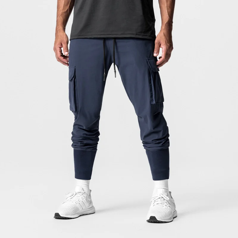 2024 New Cargo Pants Gym Men‘s Multi-Pocket Straight Bottom Cargo Pants Sports Fitness Men Casual Trousers Track Pants