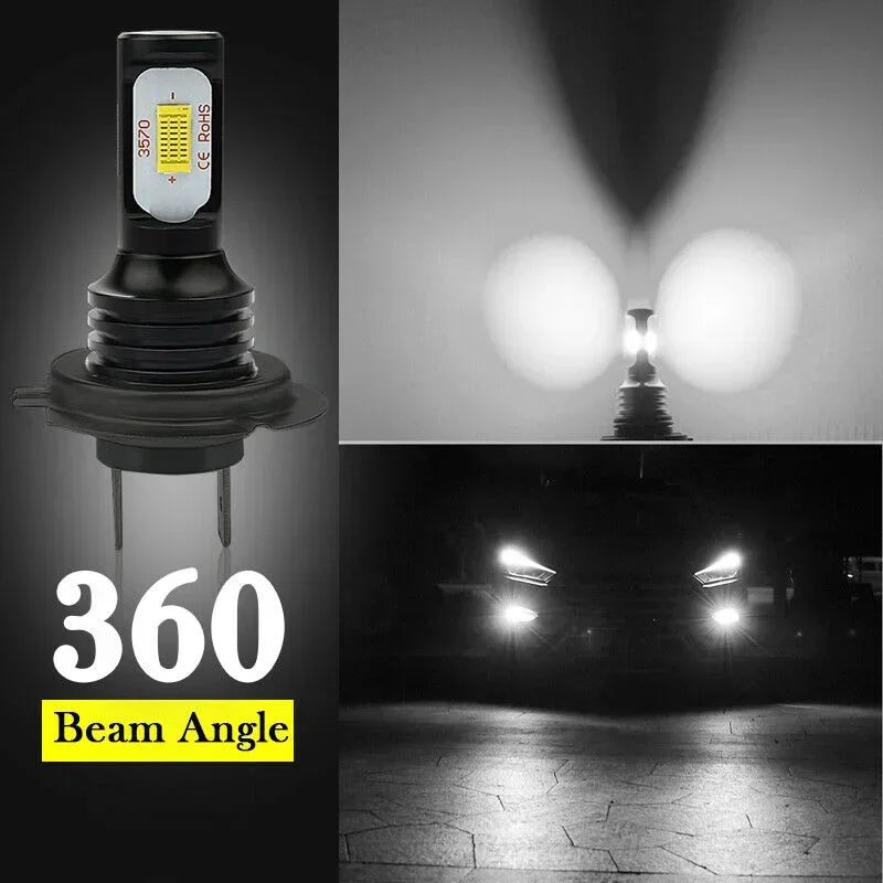 Kit de bombillas LED para faros delanteros de coche, 100W, Super blanco, 3570, 6500K, Canbus, sin errores, H1, H3, H7, H8, H9, H11, 2 uds.