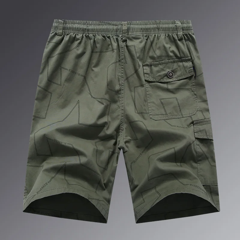 Lente Zomer Nieuwe Mode Heren Kleding Zakken Hoge Taille Zak Bedrukt Trekkoord Touw Hombre Losse All Match Casual Shorts