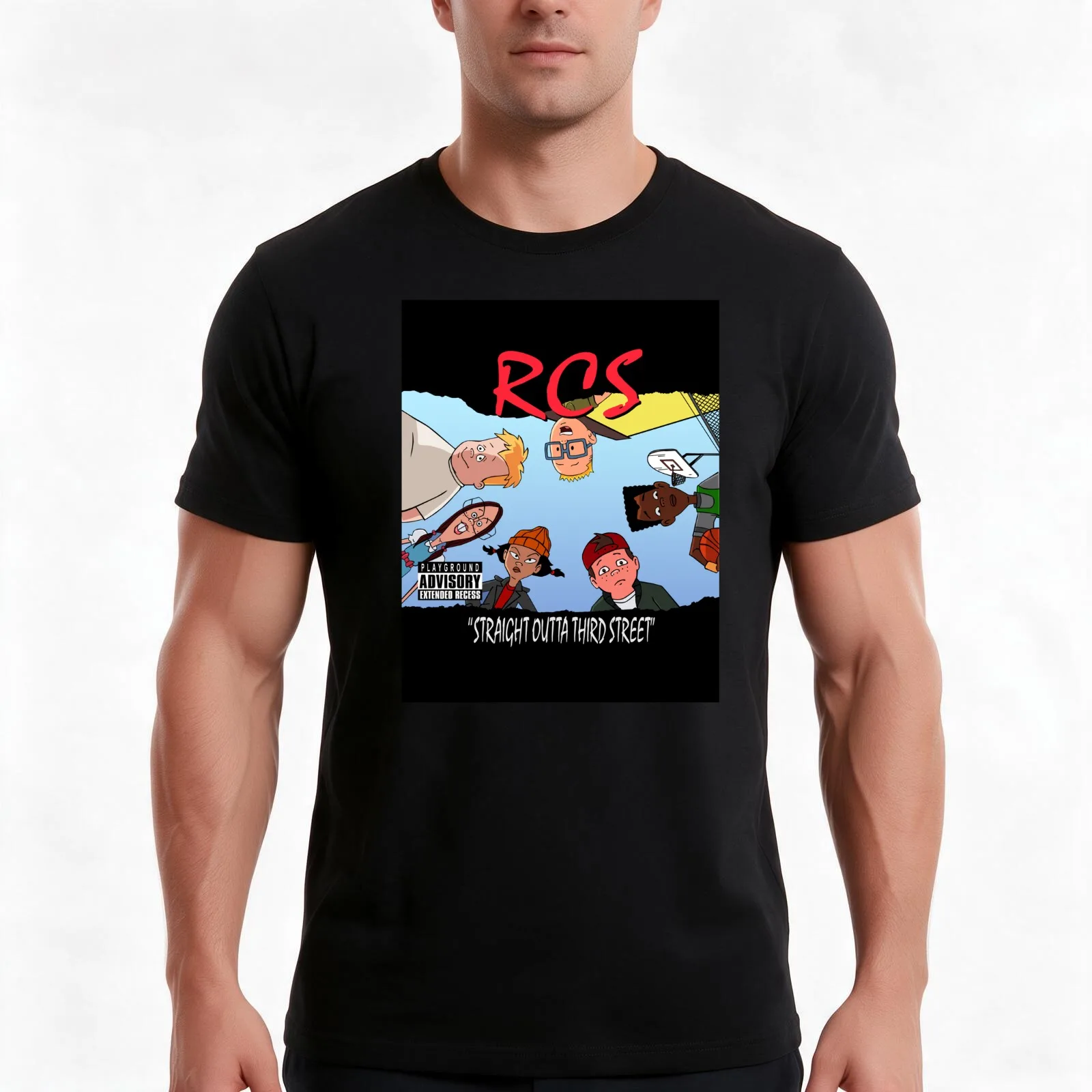 RCS - Straight Outta Third Street T-Shirt, Summer Casual Cotton Tee, Oversized Streetwear Tops, Vintage Graphic Print