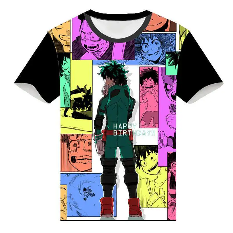 

New Summer My Hero Academia Midoriya Izuku Bao Hao Shengji Full-color T-shirt Student Anime Short-sleeved Shirt