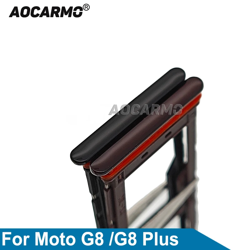 Aocarmo For Motorola Moto G8 Plus Sim Card Holder Nano Sim Tray Slot Replacement Part