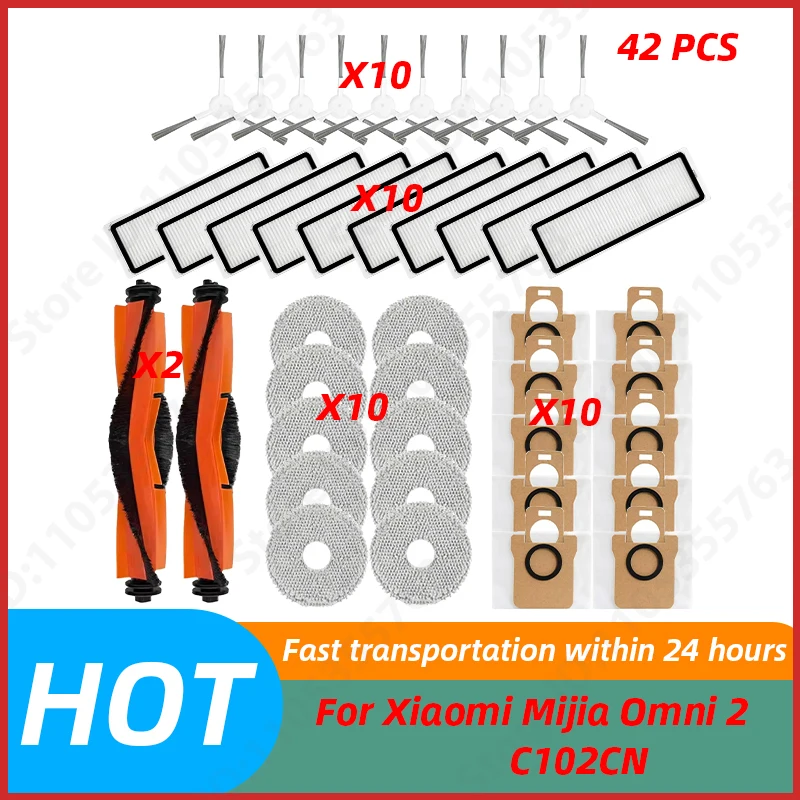 

For Xiaomi Mijia Omni 2 C102CN, B101CN, B116, X10+, X20+ Replacement Parts Accessories Main Side Brush Filter Mop Bag