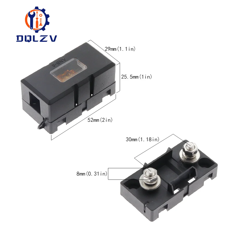 Portafusibles Midi de 1 vía, PLACA DE SEGURIDAD DE ANS-H, Base de coche, caja de fusibles tipo perno, 20A, 50A, 70A, 80A, 100A, 150A, 175A, 200A,