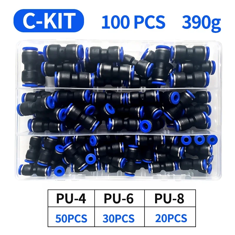 Boxed PU  Fittings for Pneumatic Hose Quick Connectors For Air Water Hose Tube Push in Straight