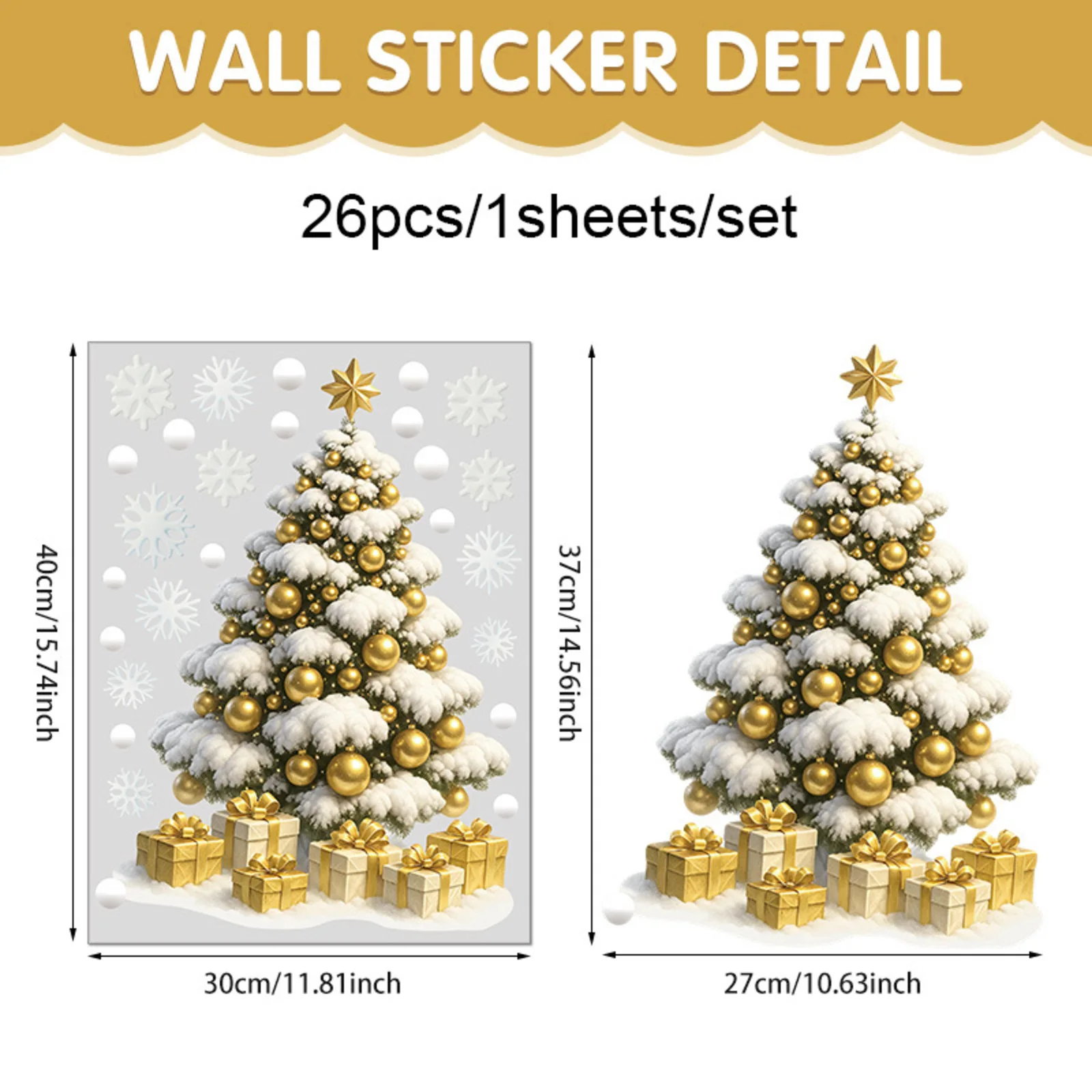 عناصر موضوع عيد الميلاد ملصقات نافذة الزخرفية على الوجهين المطبوعة ملصقات كهرباء قابلة للإزالة حفلة Diy المشهد الدعائم #3