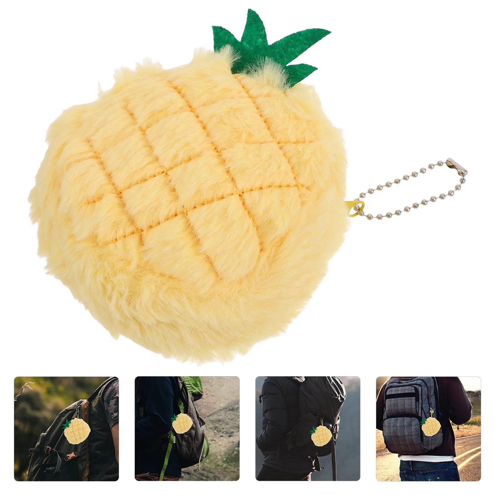 

Cute Pineapple Coin Purse for Kids Soft Hanger Wallet Multi-Use Backpack Pendant Storage Pouch Creative Children Gift Lovely