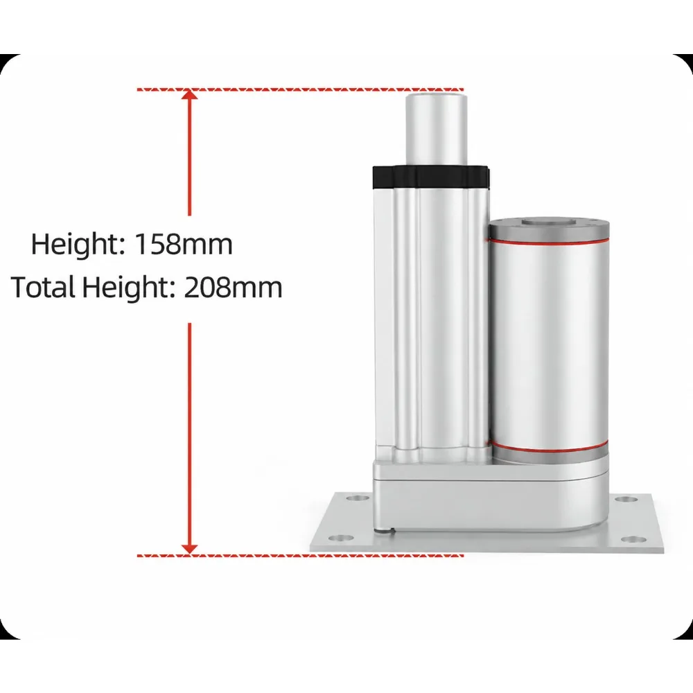 Industrial Electric Linear Actuator Push Rod 12V/24V Reciprocating Motor with Flat Base