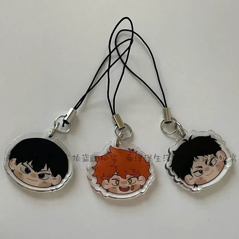 Haikyuu Mobiele Telefoon Ketting Kozume Kenma Shoyo Hinata Touw Opknoping Q Versie Acryl Hanger Schattige Anime Goederen Accessoires Cadeau