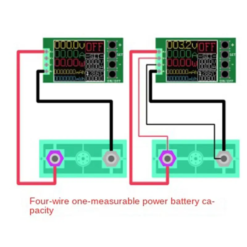 150W 4-Wire Battery Capacity Tester 1.77 Inch TFT Color Screen CNC Type Electronic Load Discharge Tester US Plug