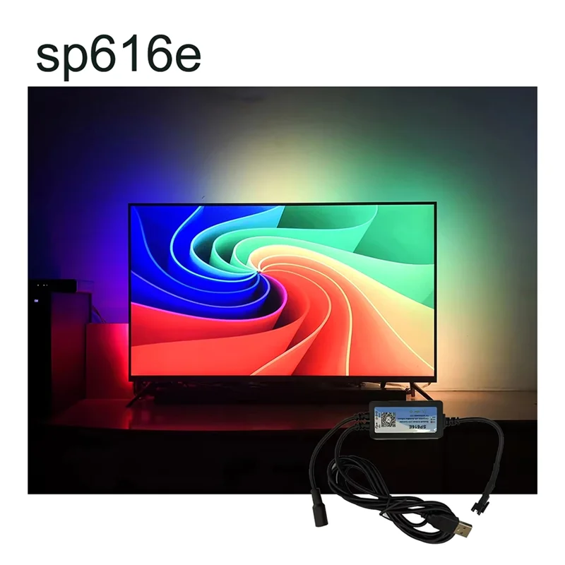 

(Limited Offer) SP616E 5V USB Controller For LED Strips, Music Sync HDTV Backlight Kit Dream Color Light For TV, Computer Monito