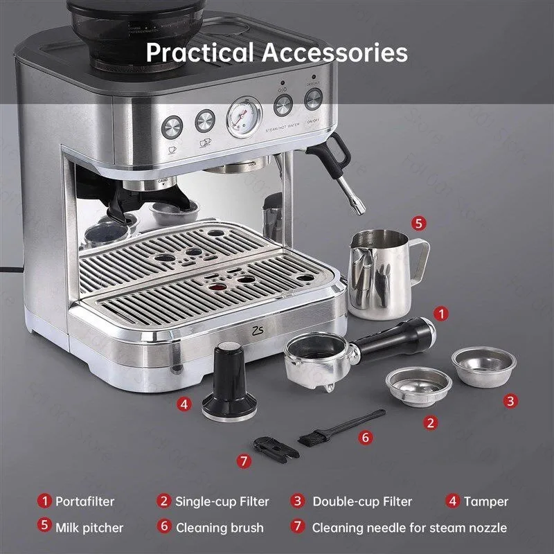 20L for BarEspresso Machine Semi Automatic Espresso Maker with Gr