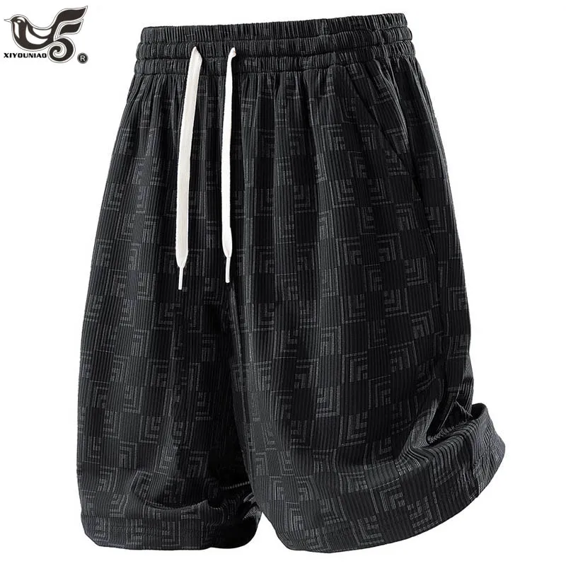 

Plus Size 7XL 8XL Men's Cargo Shorts Summer Ice Silk Casual Loose Basketball Shorts Outdoor Gym Running Sports Five-Point Shorts