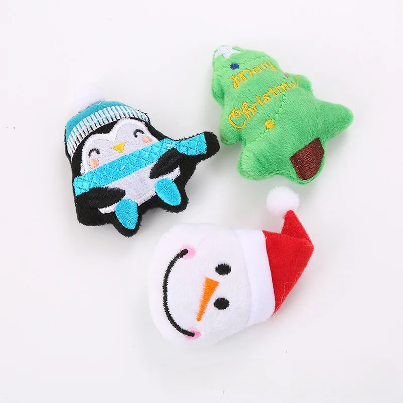 

Pet Plush Toy Christmas Tree Snowman Penguin with Catnip Toy Inside