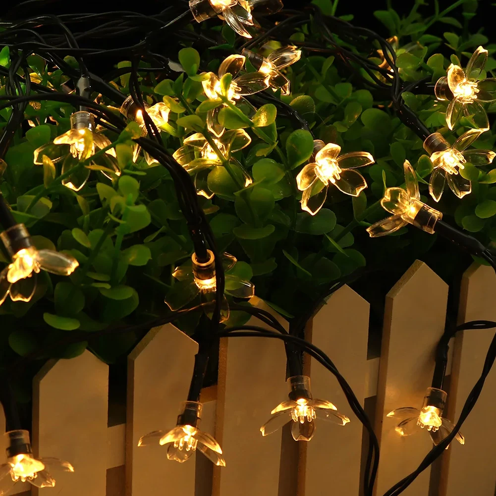 Romantic Solar Light String 8 Modes Yard Outdoor Garden Warm White Patio Fairy 16ft 20LEDs Waterproof Party Decor Lawn Wedding