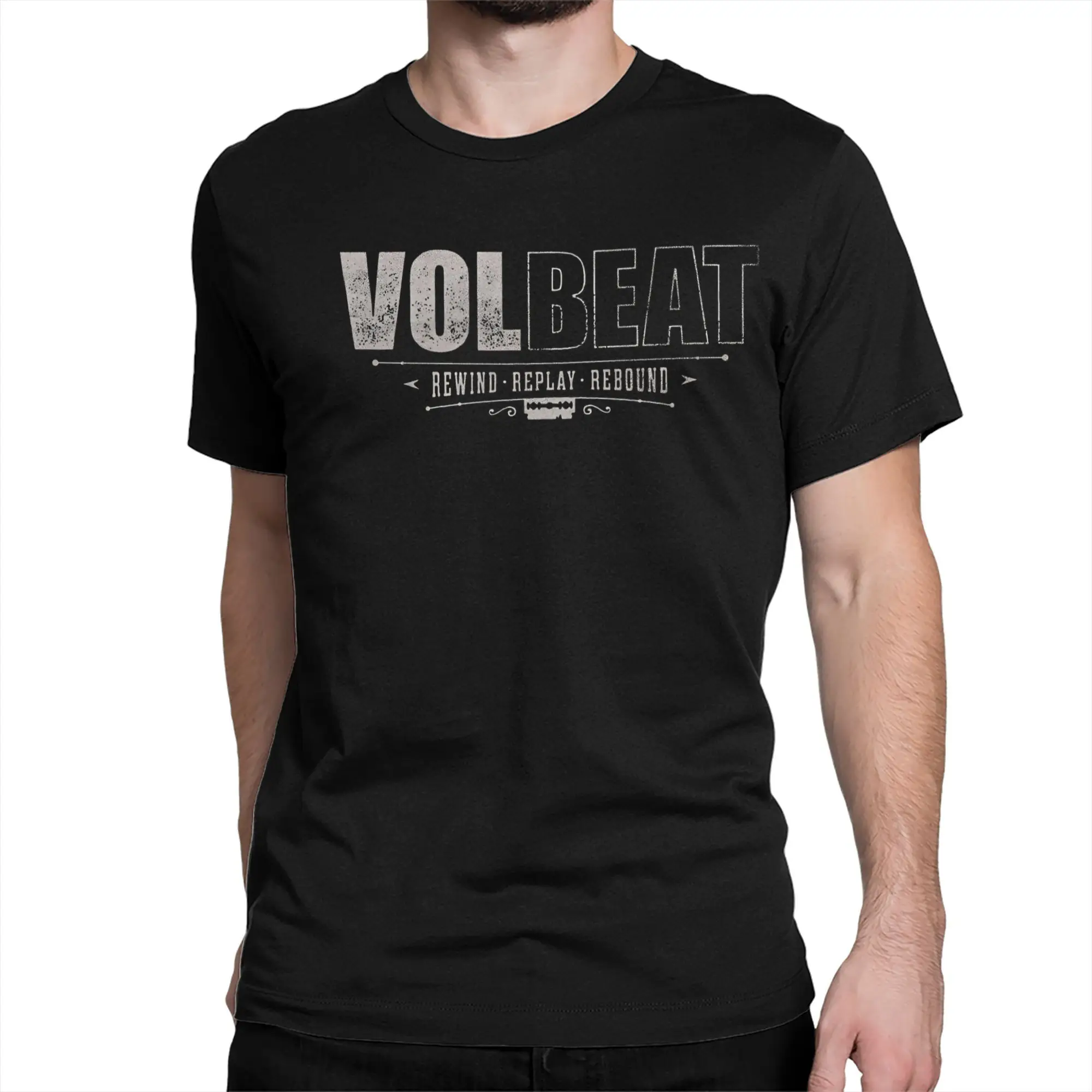 تي شيرت VOLBEATS Tour للرجال والنساء تي شيرت معدني فريد من نوعه تي شيرت بأكمام قصيرة ورقبة دائرية تي شيرت قطني كلاسيكي