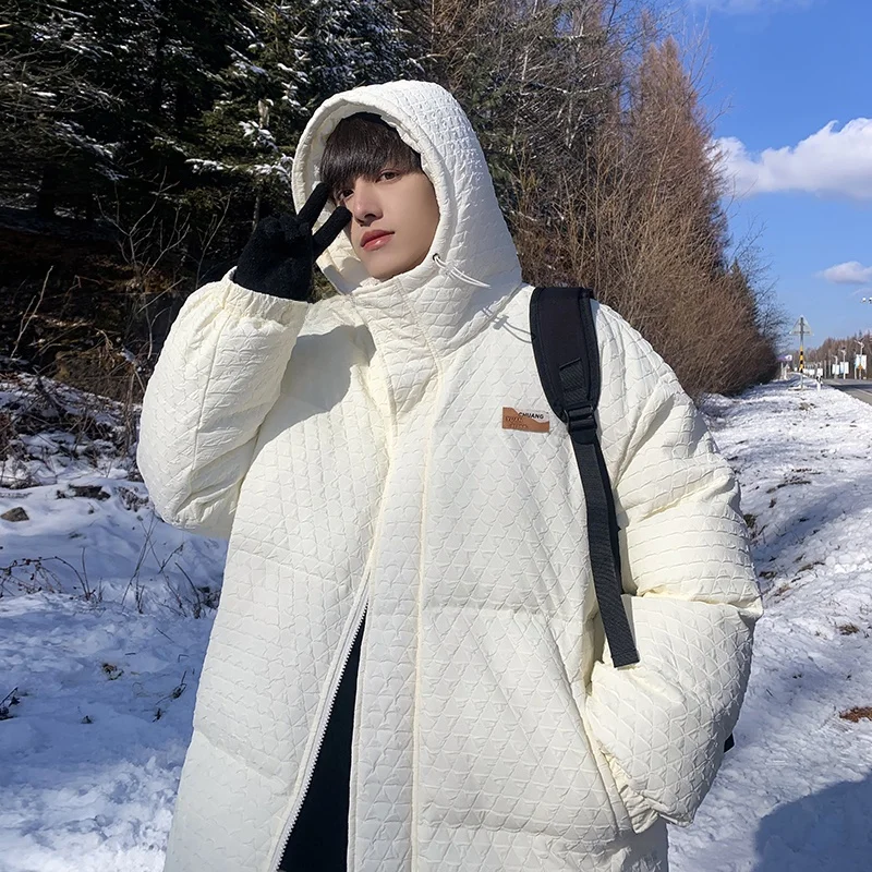 

Men's Thiened Cotton Jaet down Padded Loose Fit Winter Coat Warm Youth Casual Faion Brand New Arrival