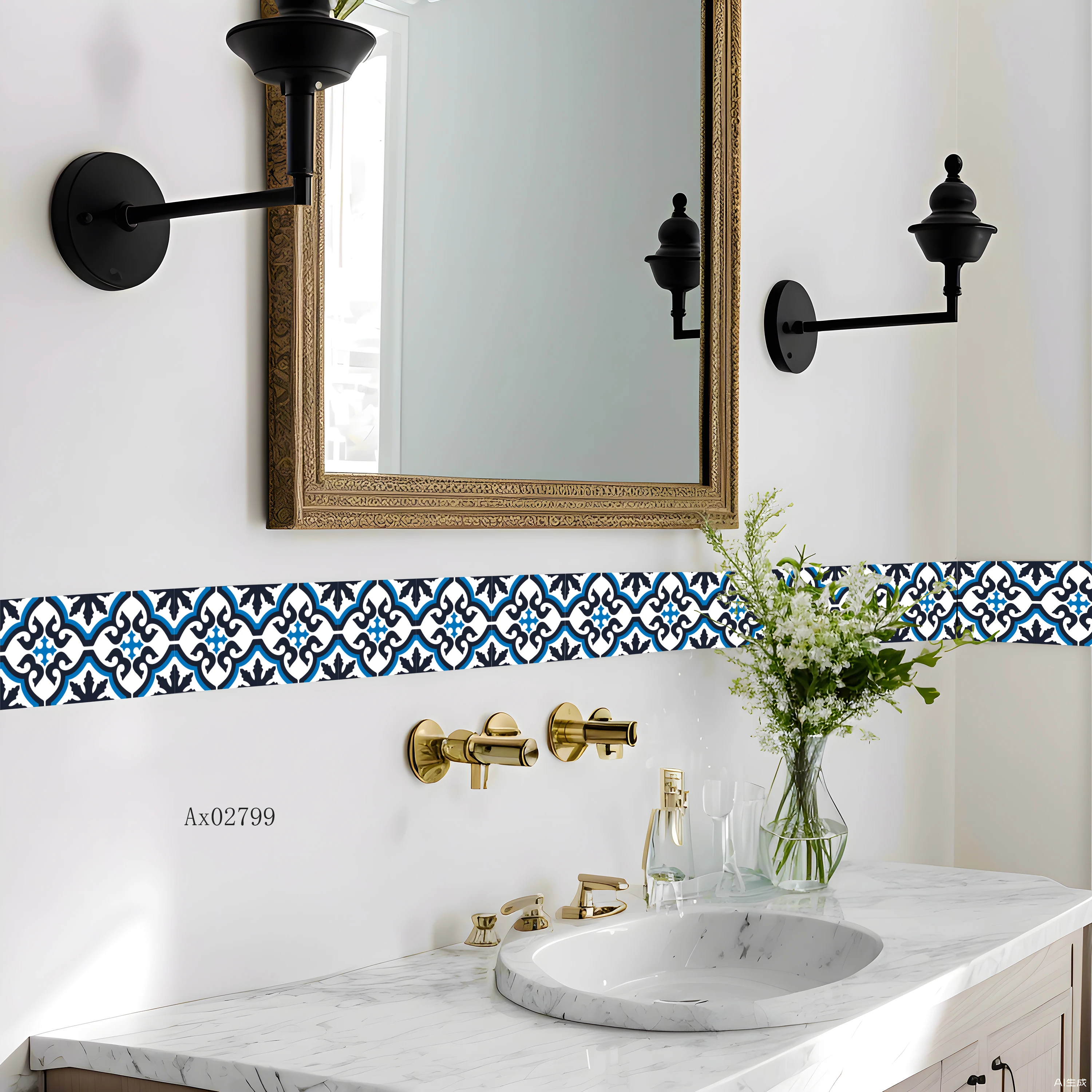 สติกเกอร์ขอบกระเบื้องสไตล์โบโฮ - Home Bathroom Tiles Design บทวิจารณ์และราคา