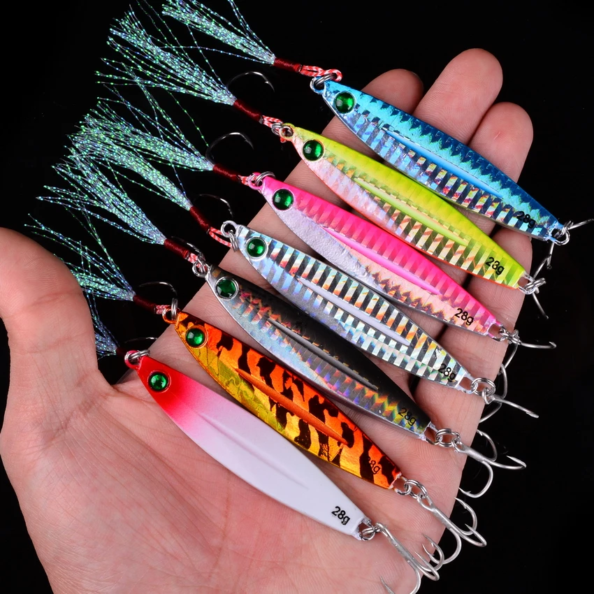 10pcs Metal Slow Cast Jigs Carp Fishing Lure 7G 10G 14G 17G 21G 28G 40G Spoon Crankbait Jig Wobbler Bait Sea Fishing Lures Pesca