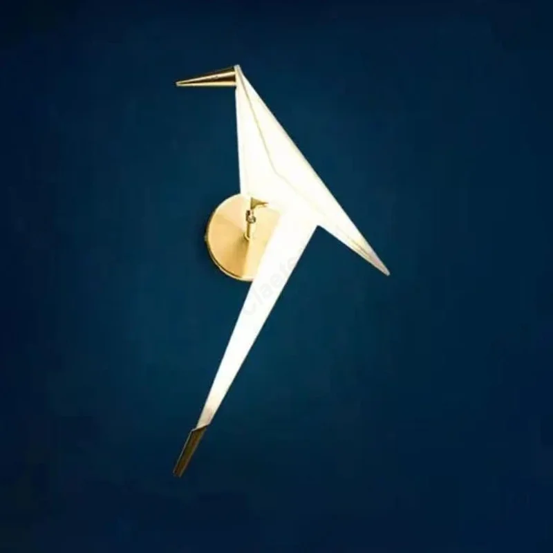 Origami Paper Crane Shaped Wall Lamp Creative Origami Bird Light Fixture Suitable for Bedroom Study Living Room Dining Room