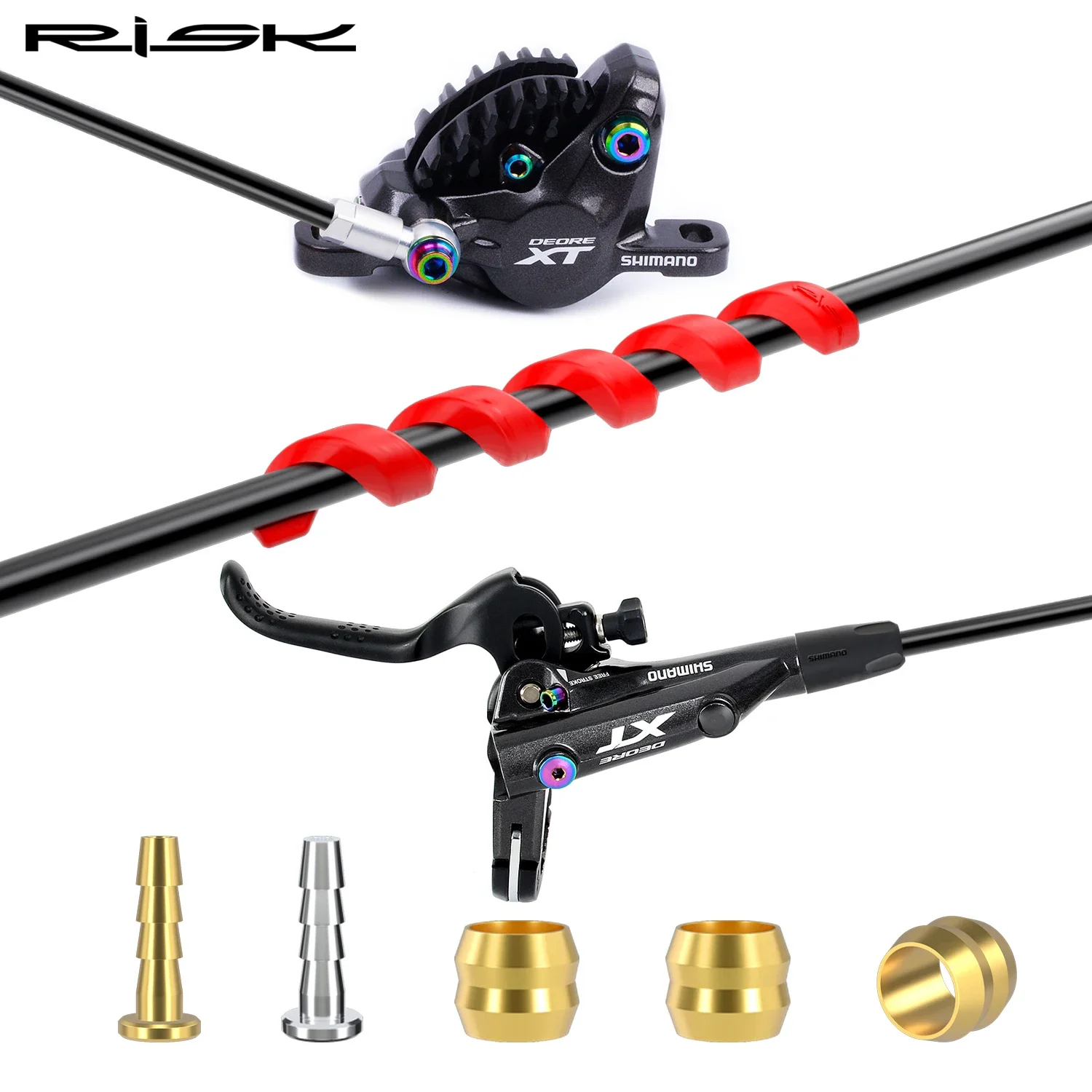 RISK Bicycle Hydraulic Disc Brake Hose Kit Tube Pipe Housing Set For Shimano Magura Sram SM-BH59 BH90 Compression Bushing&Needle