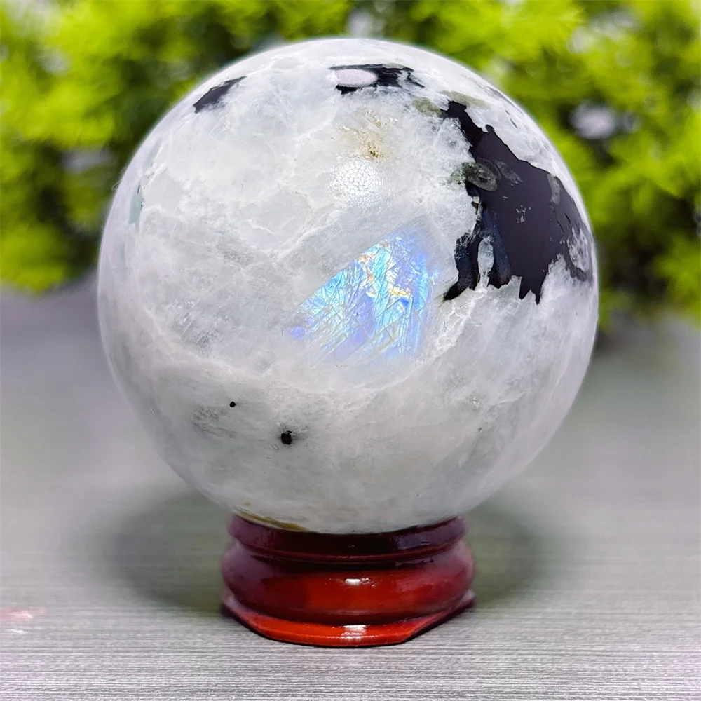 Black Moonstone Sphere Natural Crystal Home Decoration Room decor Luck Noble Quartz Stone Garden Healing Energy Love Gifts