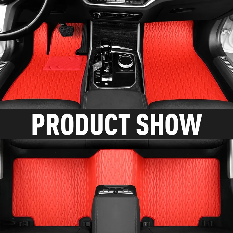 

Car Floor Mat for Ford Mustang 2015-2022 Red Artificial Leather Non-Slip Durable Car Carpet Easy Clean Car Accessorie