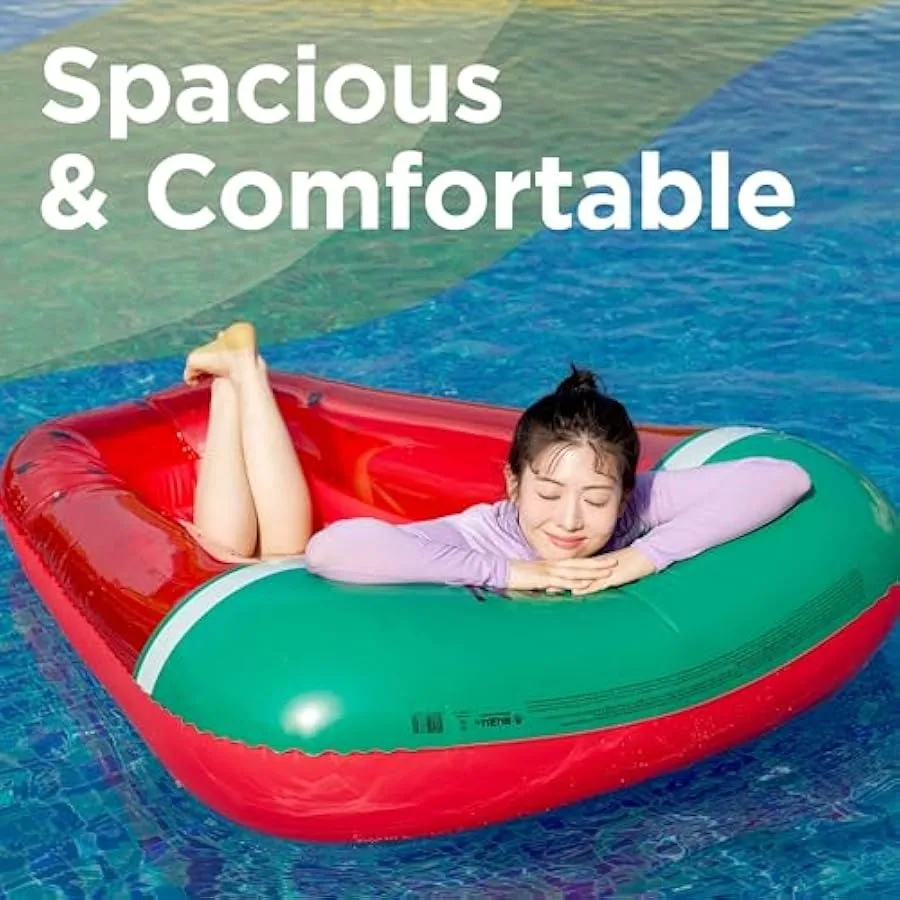 Espreguiçadeira inflável para piscina, melancia, decorações para festa na piscina, verão, praia, lago, conforto, lounge, jangada, piscina engraçada